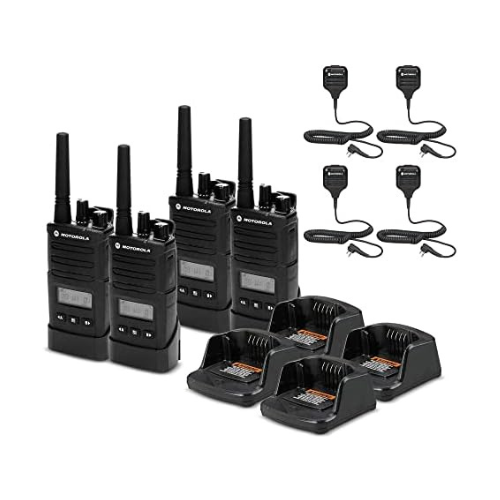 4 Pack of Motorola RMU2080D UHF 8 Channel 2 Watt Business Radio with HKLN4606 Speaker Microphone