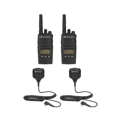 2 Pack of Motorola RMU2080D UHF 8 Channel 2 Watt Business Radio with HKLN4606 Speaker Microphones