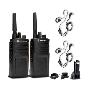 2 Pack of Motorola RMV2080 VHF 2 Watt 8 Channel Radio with HKLN4604 Earpiece