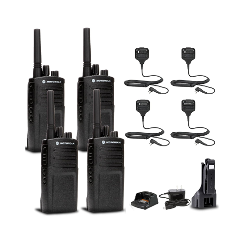 4 Pack of Motorola RMV2080 VHF 2 Watt 8 Channel High-Power Radio with HKLN4606 Speaker Microphone