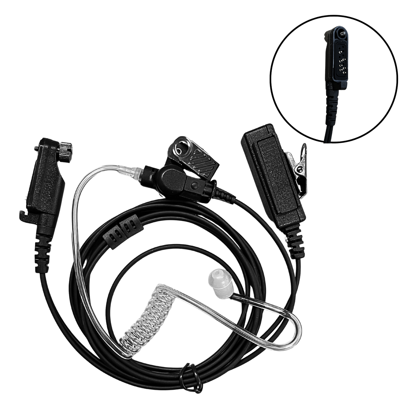 SRCommunications SR-346-HP 2-Wire Surveillance Headset for Hytera HP Series HP602 HP682 HP702 HP782 Radios