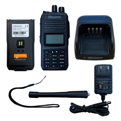 SRCommunications SR-D3U UHF 400-470MHz 256 Channels 16 Zone 4 Watt GPS IP Roaming Digital/Analog DMR Radio