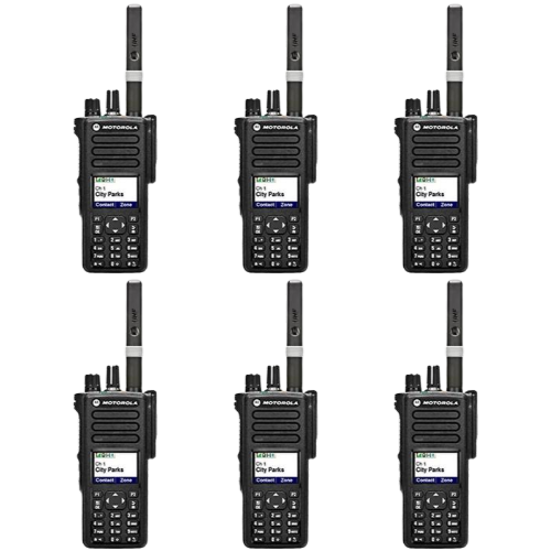6 Pack of Motorola XPR7550e UHF 403-512MHz MOTOTRBO Digital Display Portable Two-Way Radio Bluetooth WIFI AAH56RDN9RA1AN NON-IS