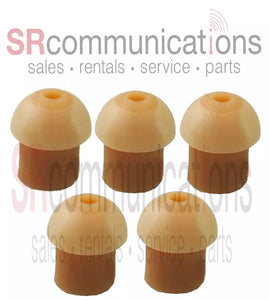 QTY 5 Replacement Tan Rubber Eartips For Motorola HYT Kenwood Vertex Headsets