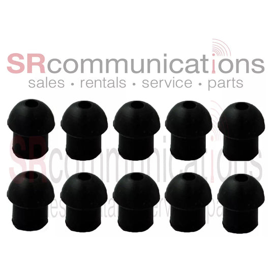 QTY 10 Black Mushroom Style Earbud Tips For two way radio Surveilance Headsets