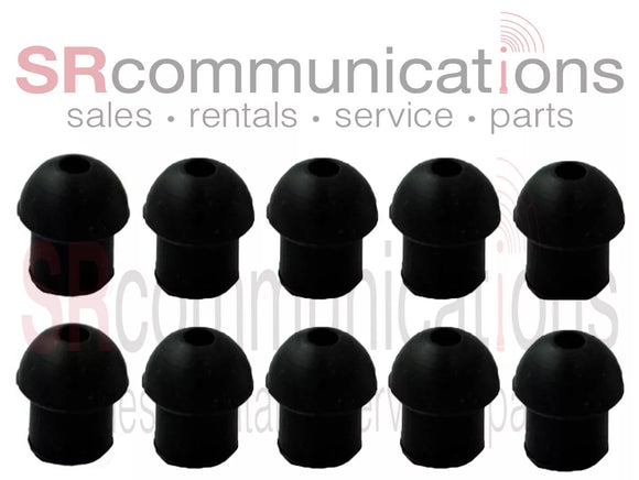 QTY 10 Black Mushroom Style Earbud Tips For two way radio Surveilance Headsets