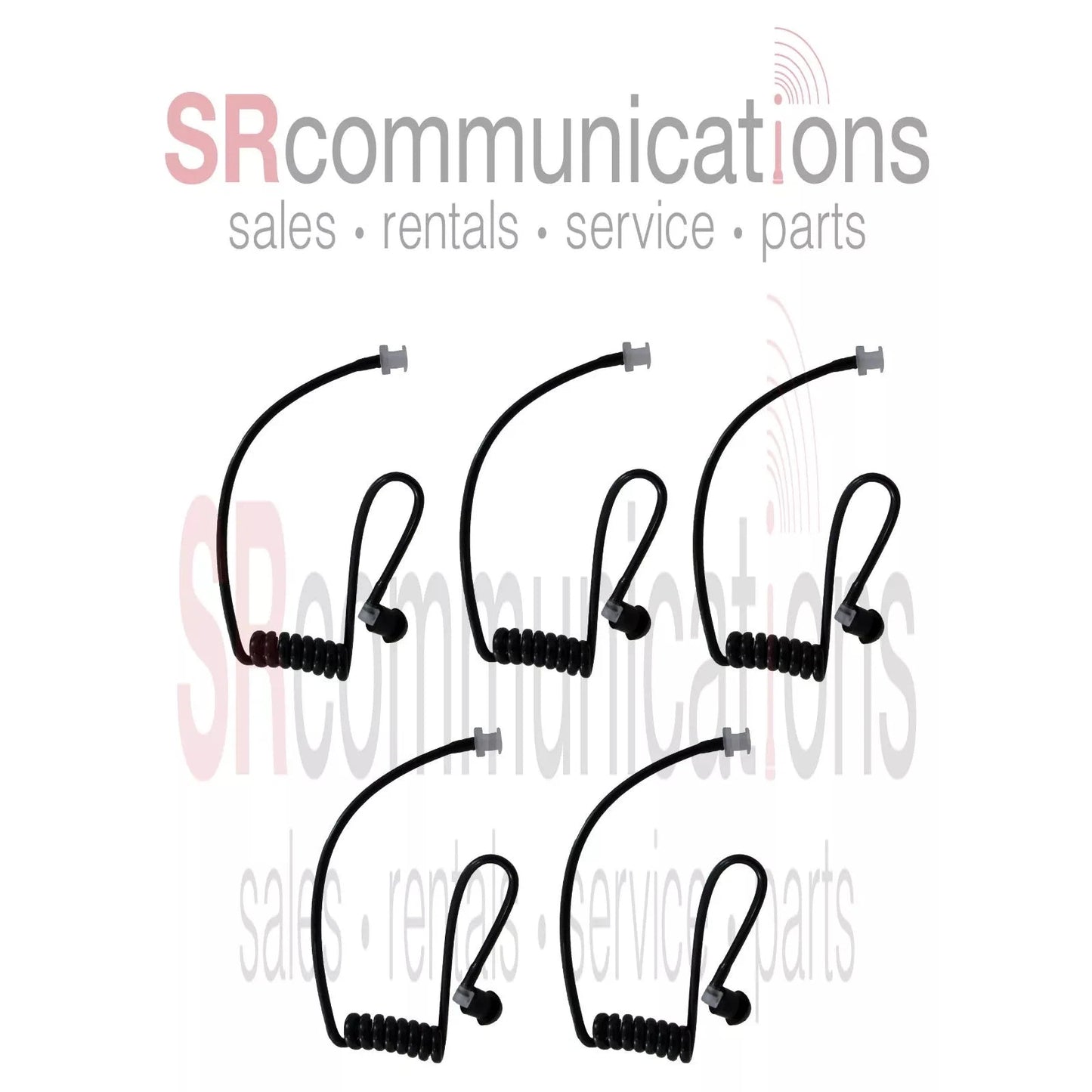 QTY 5 Surveillance Acoustic Replacement headset Tube Black Motorola Earpiece