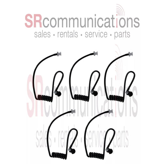 QTY 5 Surveillance Acoustic Replacement headset Tube Black Motorola Earpiece