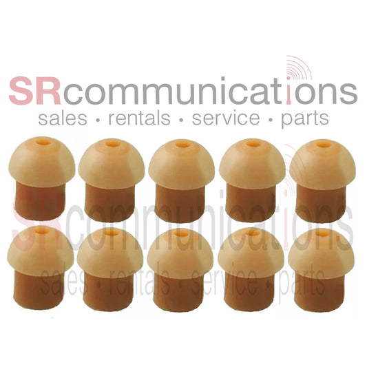 QTY 10 Tan Mushroom Style Earbud Tips For two way radio Surveilance Headsets