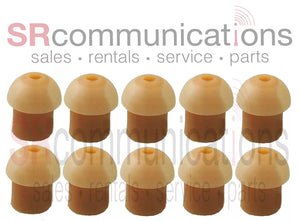 QTY 10 Tan Mushroom Style Earbud Tips For two way radio Surveilance Headsets